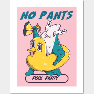 No pants pool party Posters and Art